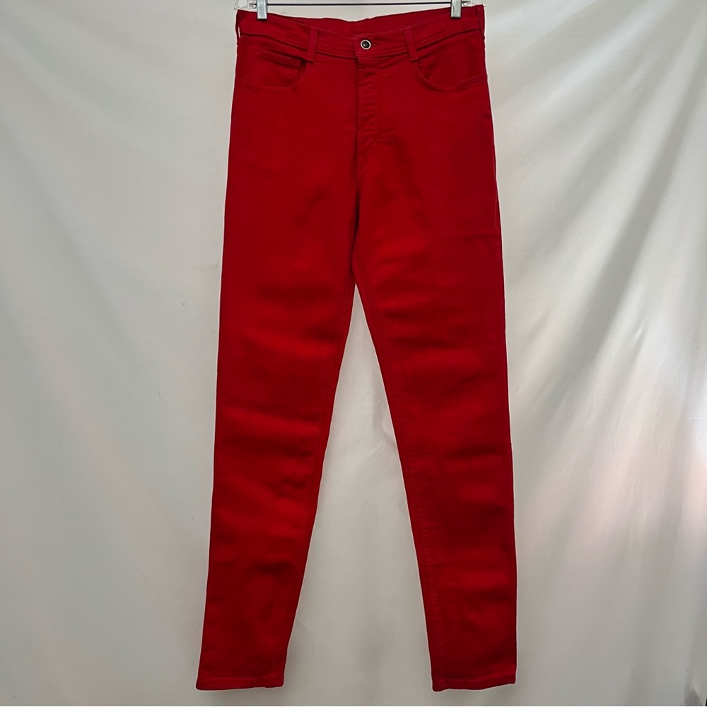 Parasuco - size 31 - vintage 90s denim - solid red - jeans skinny high rise
